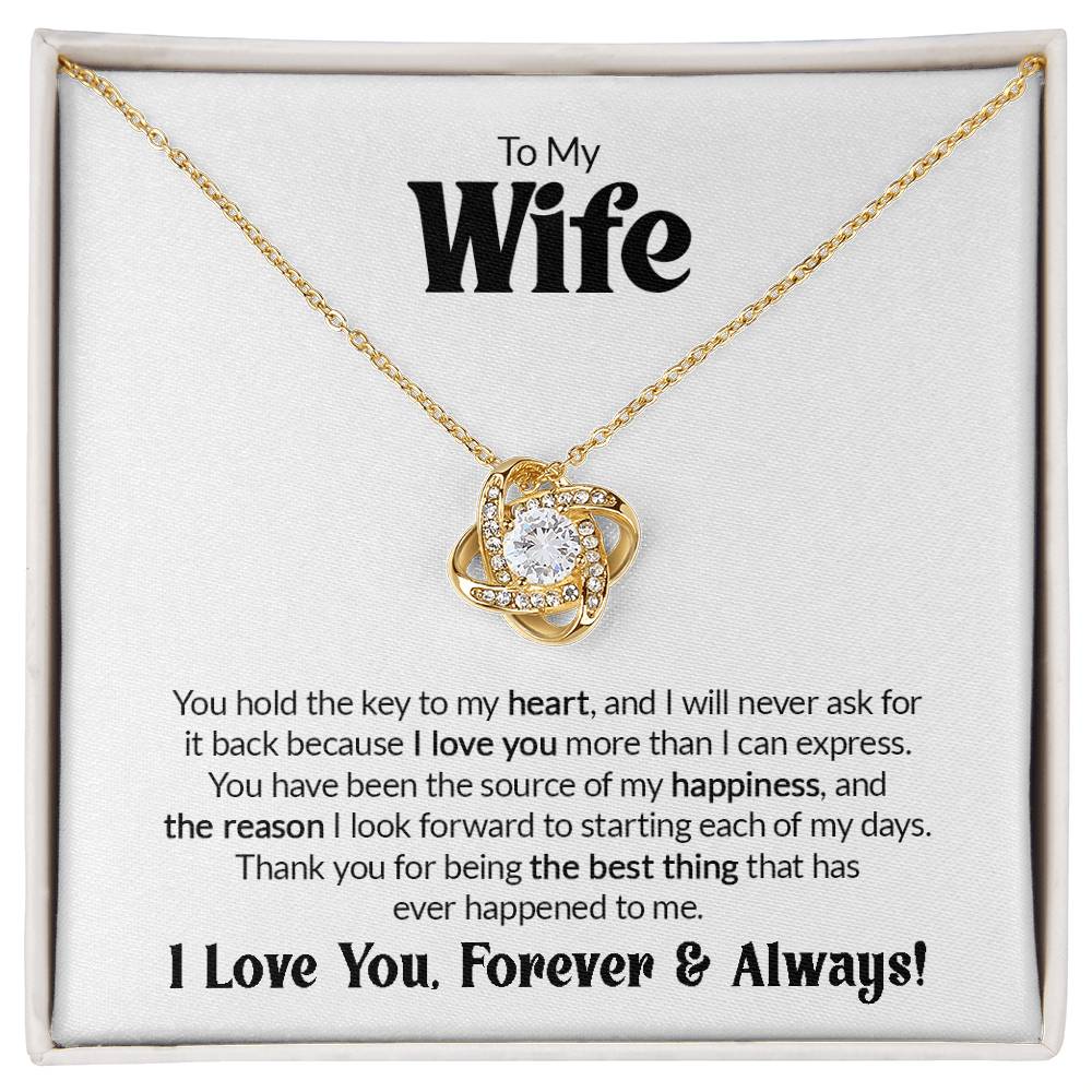 Gift For Wife - You Hold The Key - Love Knot Necklace