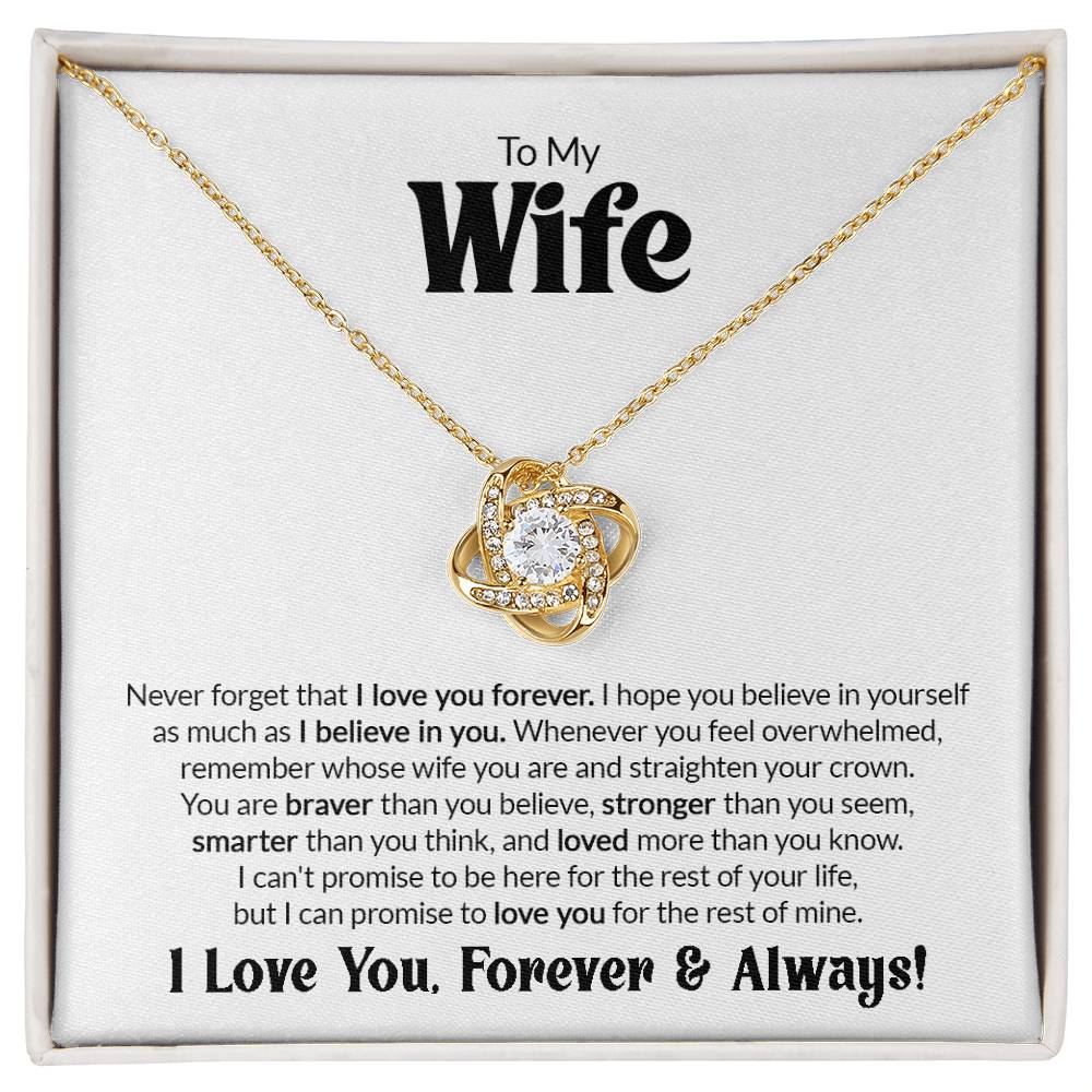 Gift For Wife - I Love You Forever - Love Knot Necklace