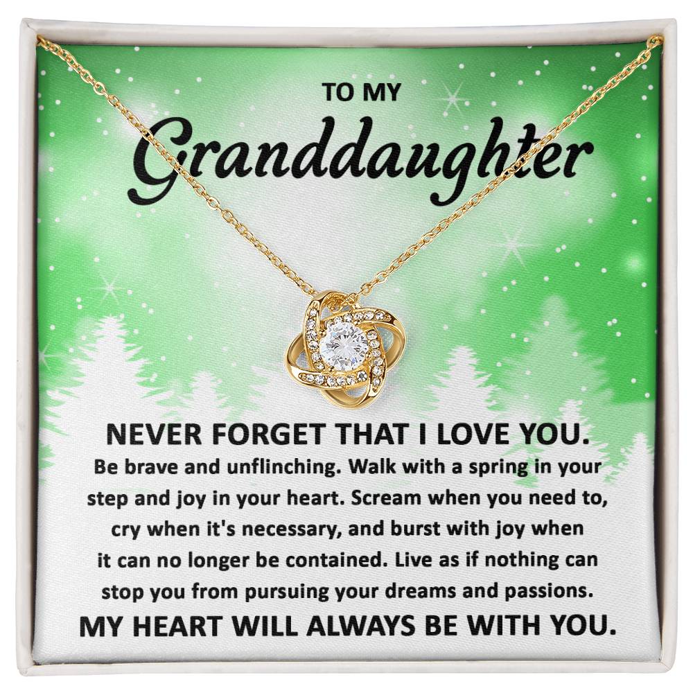 Granddaughter-Pursuing Your Dreams Love Knot Necklace