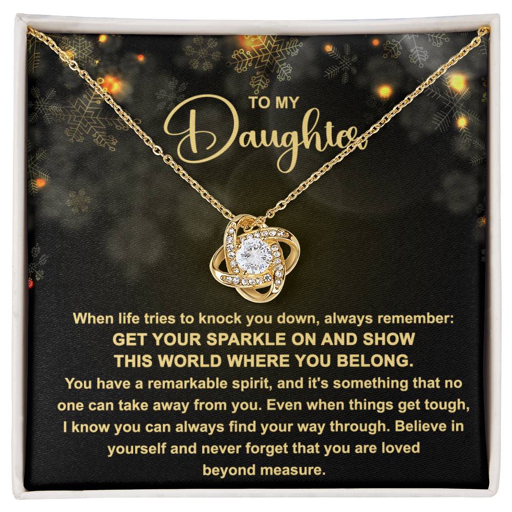 Gift for Daughter-Get Your Sparkle - Love Knot Necklace