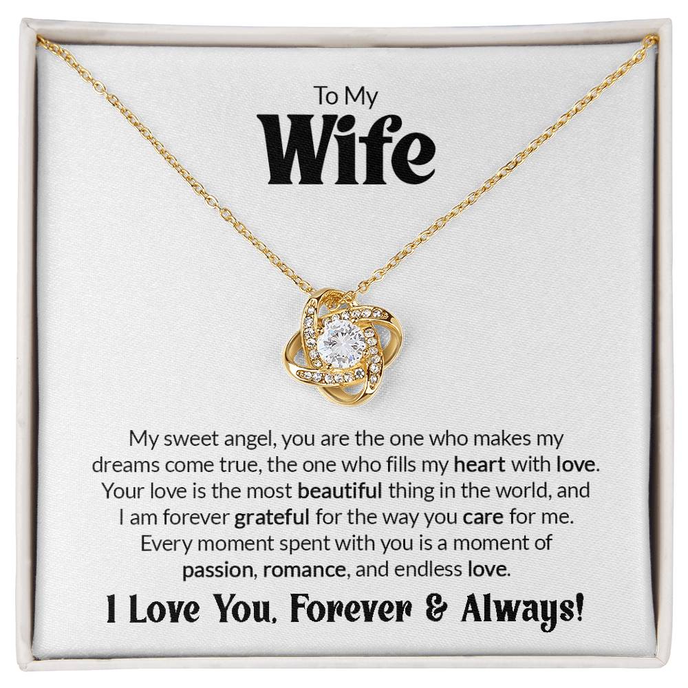 Gift For Wife - You Fill My Heart - Love Knot Necklace