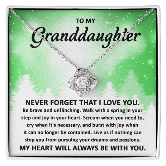 Granddaughter-Pursuing Your Dreams Love Knot Necklace
