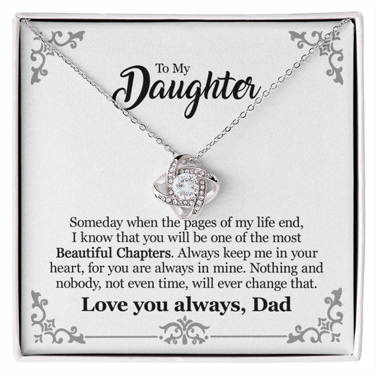 Gift For Daughter From Dad - Someday - Love Knot Necklace