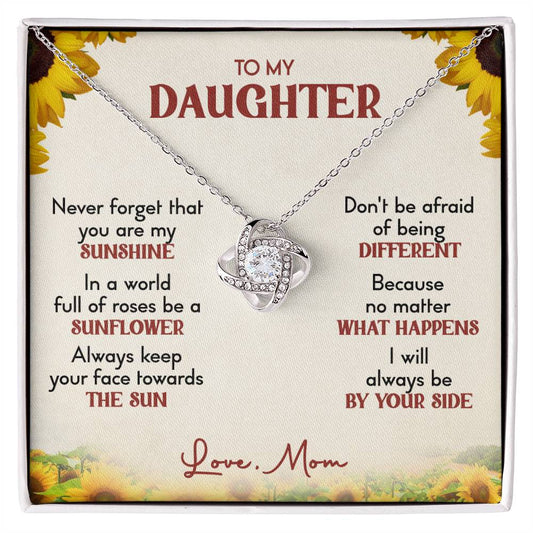 Gift for Daughter from Mom - My Sunshine - Love Knot Necklace