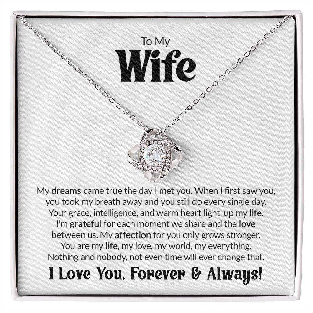 Gift For Wife - When I First Saw You - Love Knot Necklace