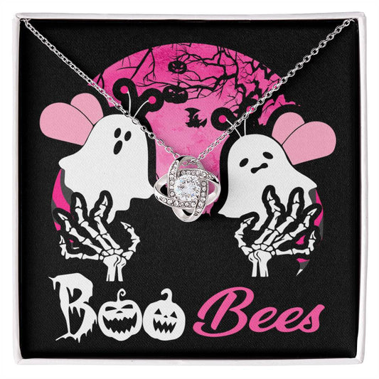 Funny Halloween Boo Bees - Love Knot Necklace Gift