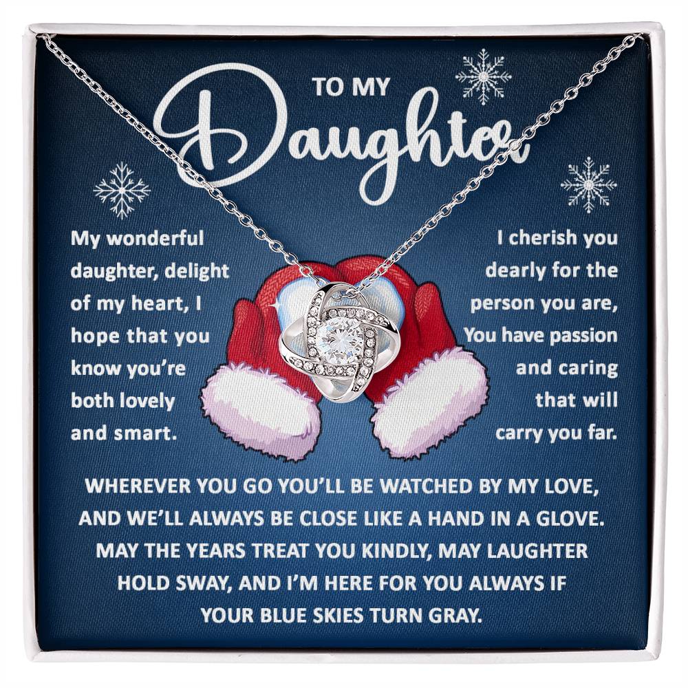 Daughter-Hand In Glove Love Knot Necklace