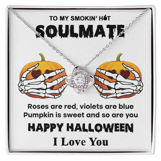 Halloween Gift - Soulmate- Sweet Pumpkin - Love Knot Necklace