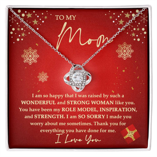 Christmas Gift - Mom Strong Woman - Love Knot Necklace