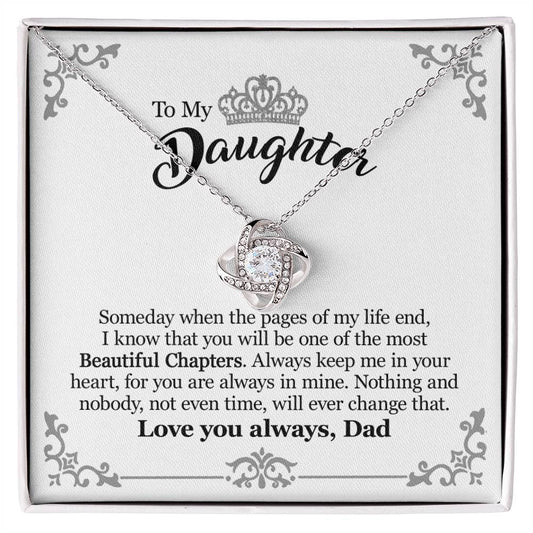 Gift For Daughter From Dad - Someday - Love Knot Necklace