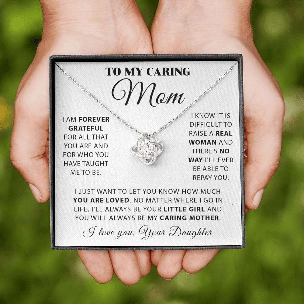 To My Mom - Forever Grateful - Love Knot Message Card - Gift For Mom From Daughter