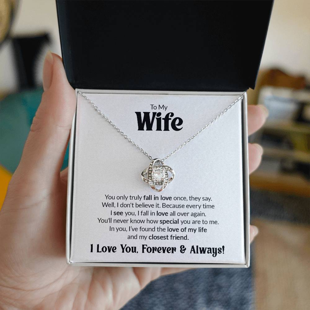 Gift For Wife - Fall In Love - Love Knot Necklace