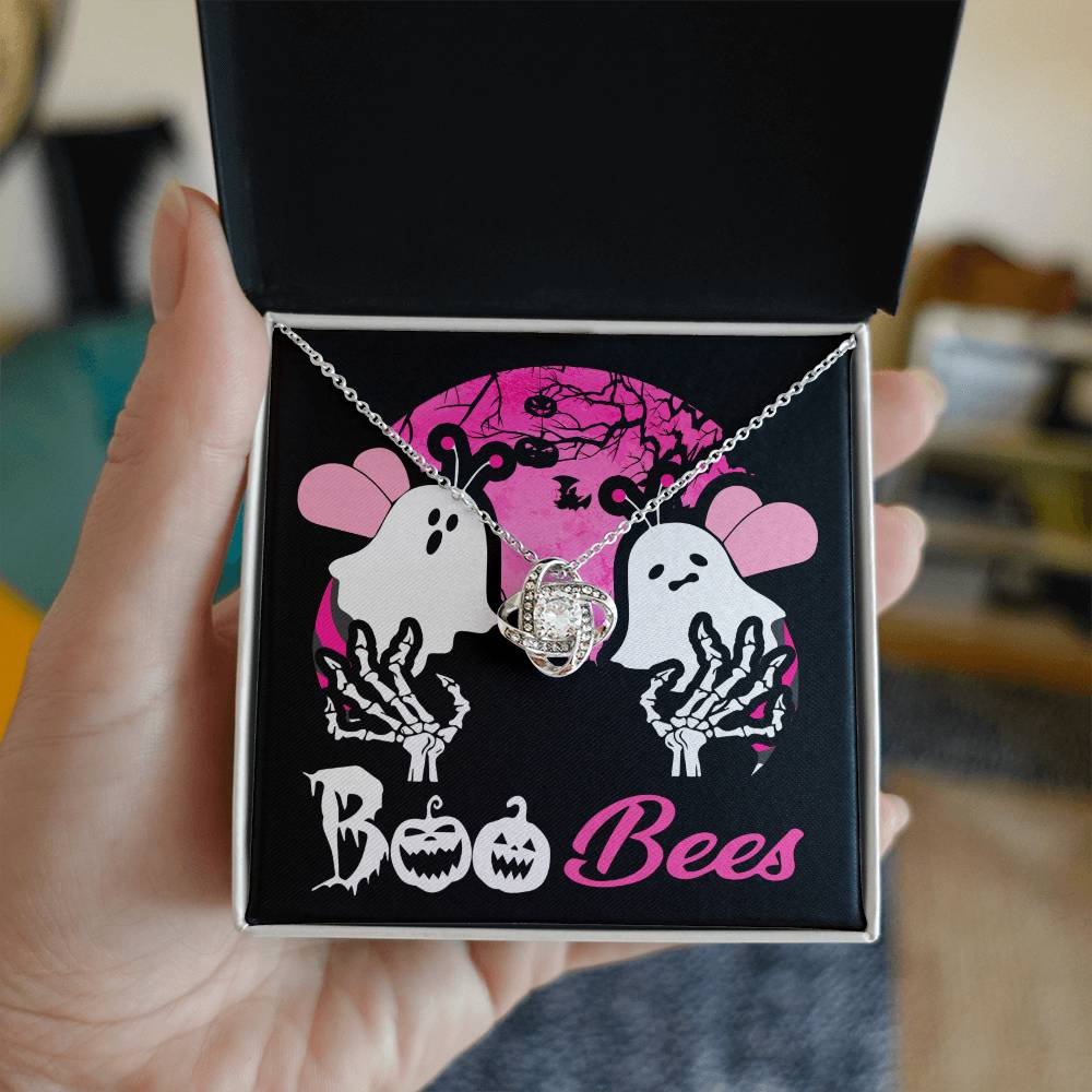 Funny Halloween Boo Bees - Love Knot Necklace Gift