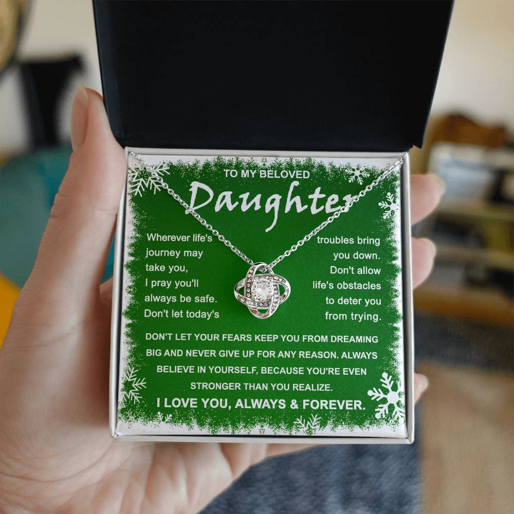 Daughter-Dreaming Big Love Knot Necklace