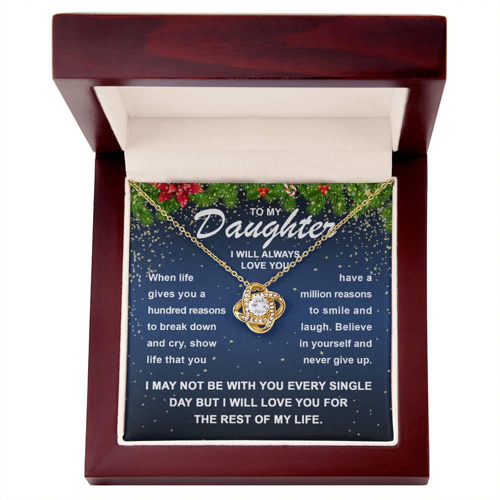 Daughter-Smile And Laugh Love Knot Necklace