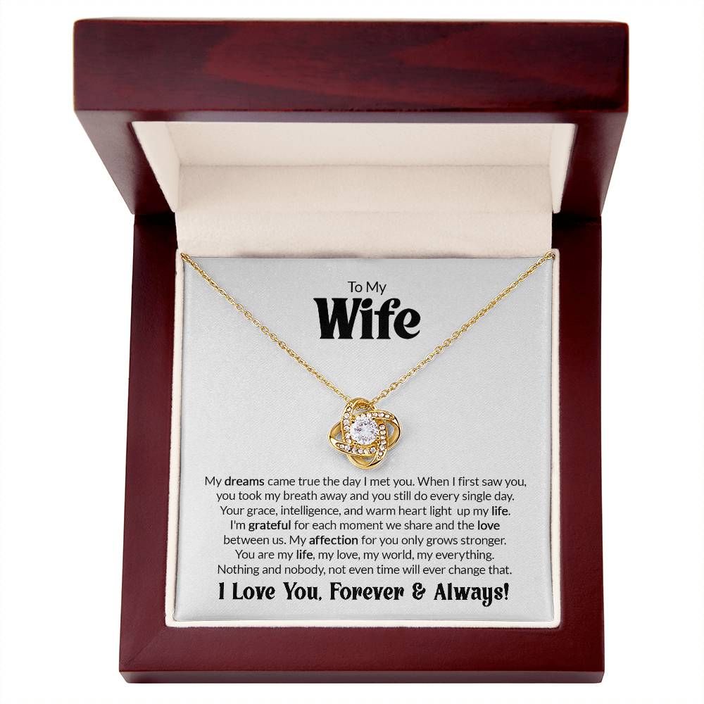 Gift For Wife - When I First Saw You - Love Knot Necklace