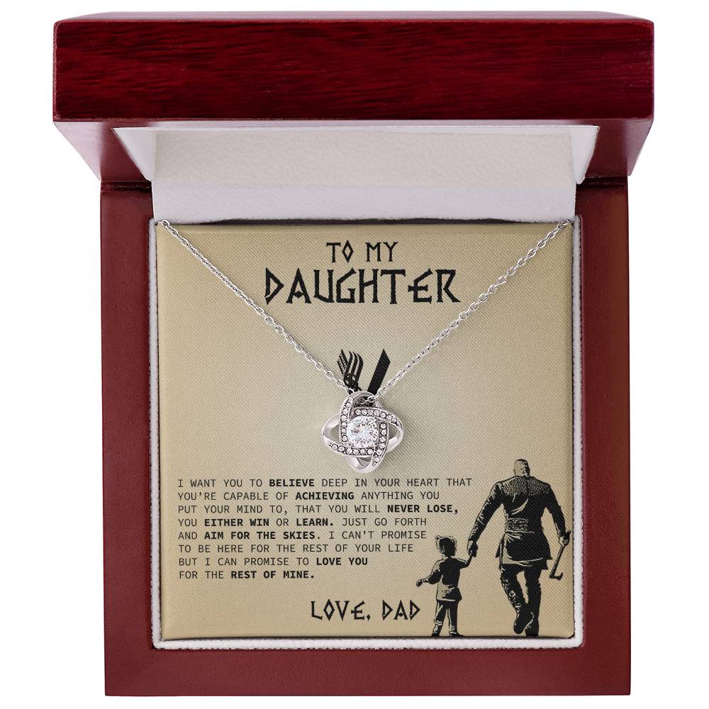 Gift For Daughter From Dad - Believe - Love Knot Necklace