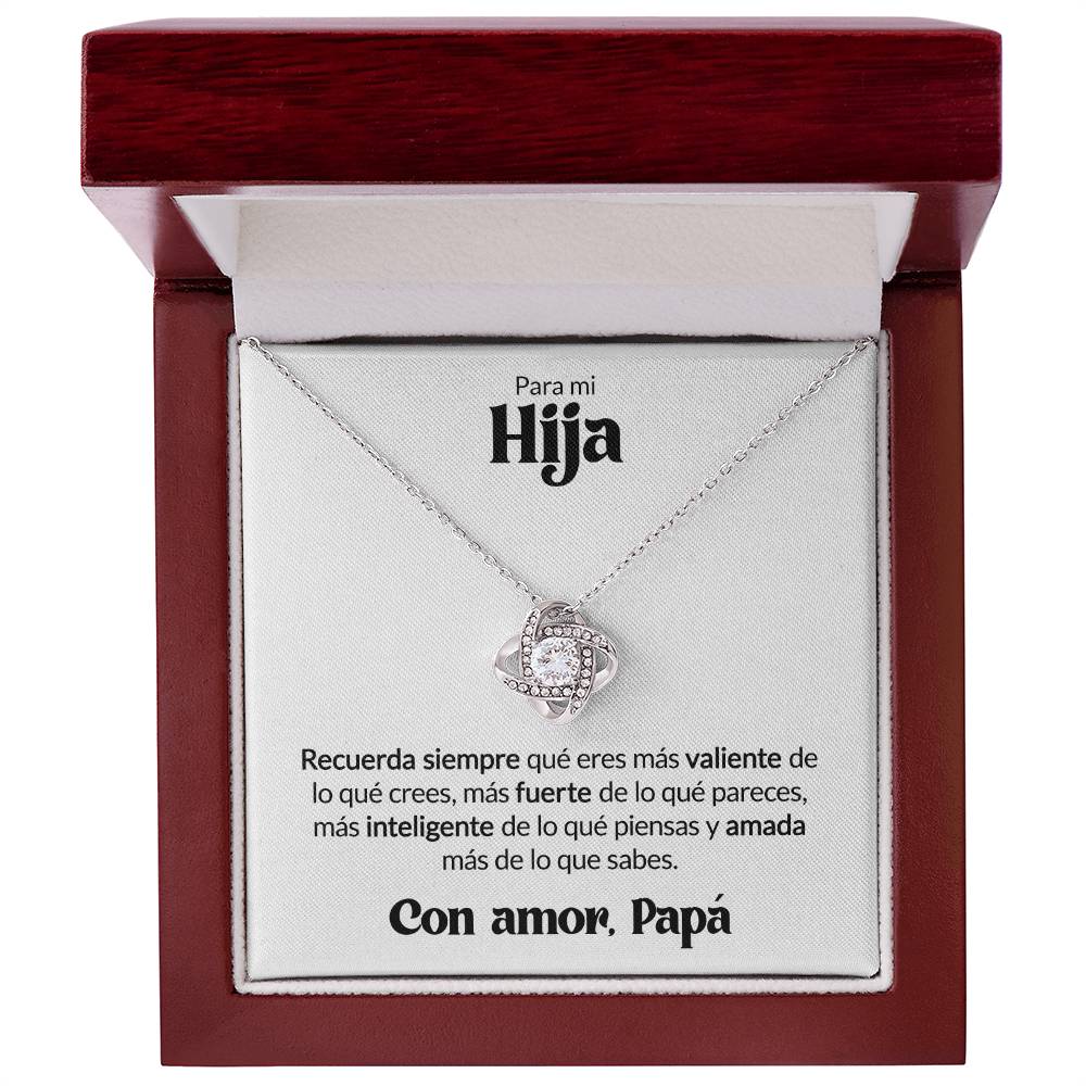 Regalo Para Mi Hija - Eres Valiente - Collar Love Knot