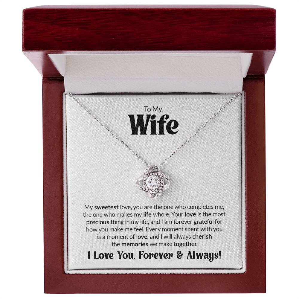Gift For Wife - You Are The One - Love Knot Necklace