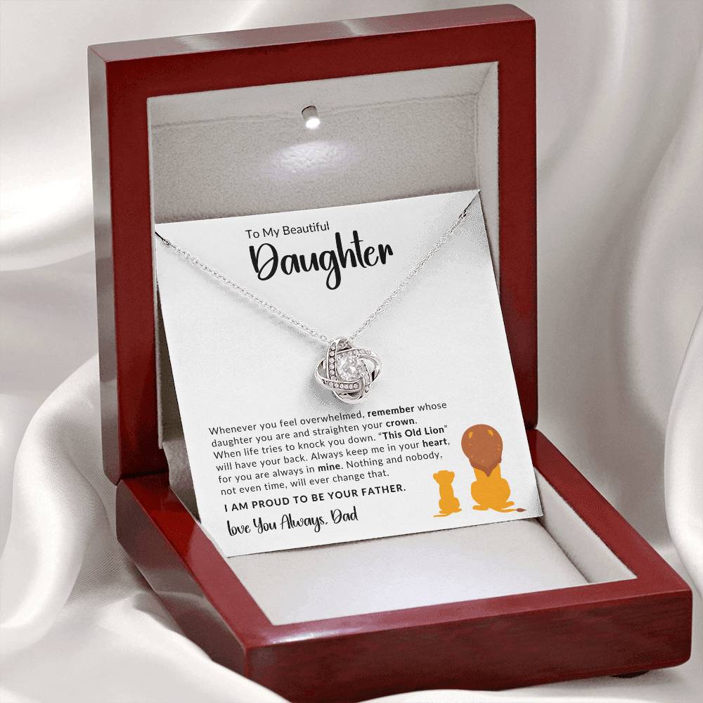 Gift For Daughter From Dad - Always Remember - Love Knot Necklace