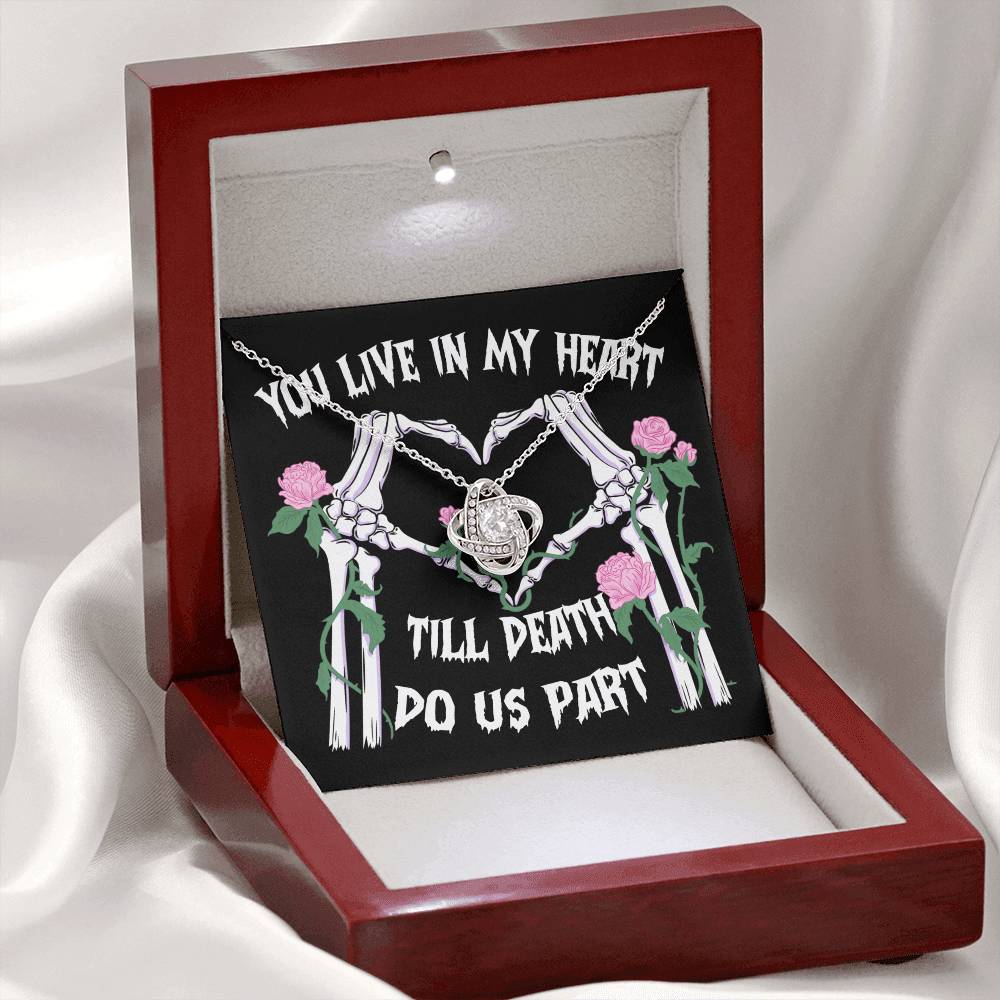 Halloween Gift - You Live In My Heart - Love Knot Necklace