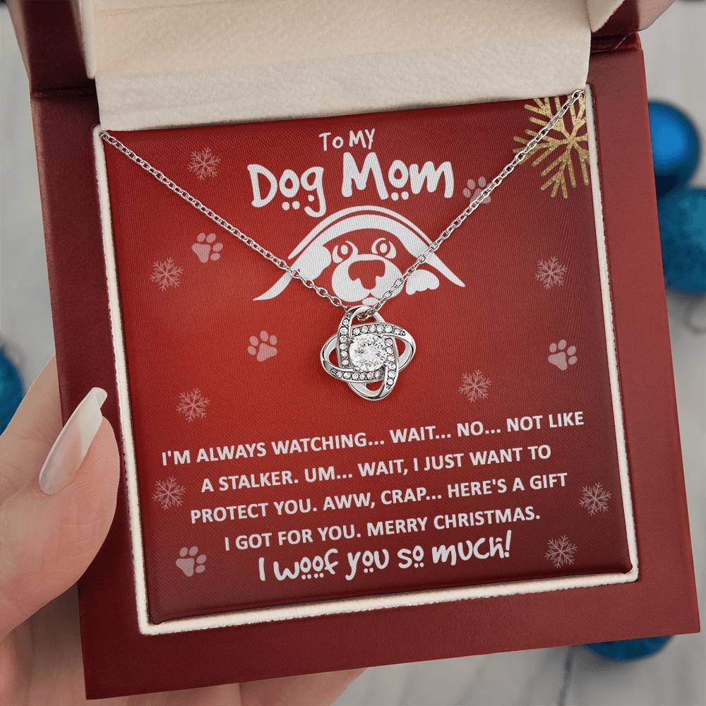 Dog Mom-I Woof You Love Knot Necklace