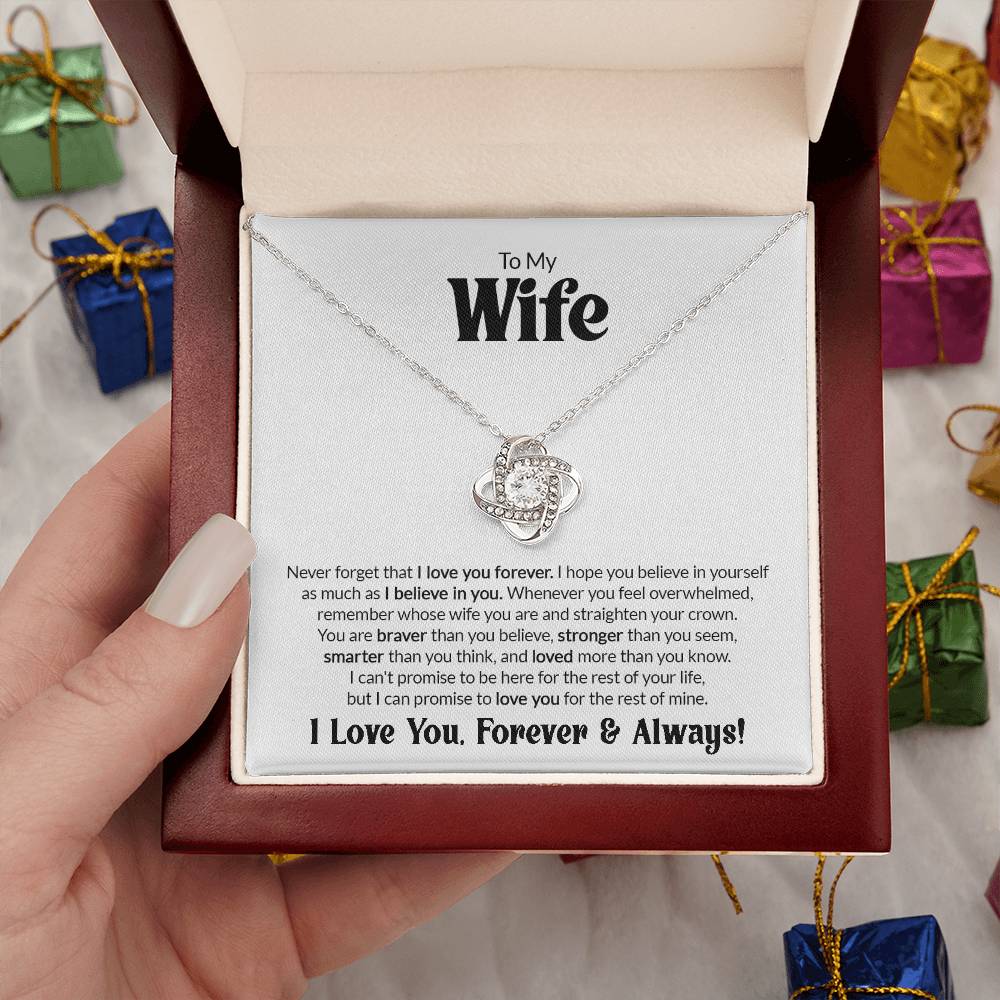 Gift For Wife - I Love You Forever - Love Knot Necklace