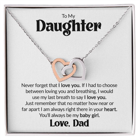 Gift For Daughter From Dad - If I Had To Choose - Interlocking Hearts Necklace