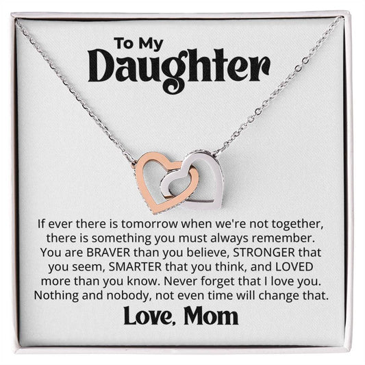 Gift for Daughter from Mom - If there is a tomorrow - Interlocking Hearts Necklace