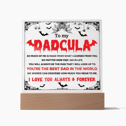 Funny Halloween - Dadcula-Best Dad - Square Acrylic Plaque