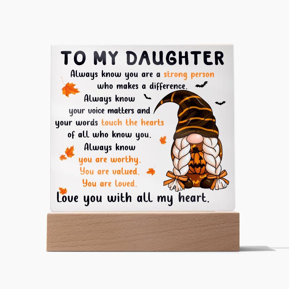 Halloween Gift - Daughter-Touch The Hearts-Acrylic Square Plaque Acrylic Square