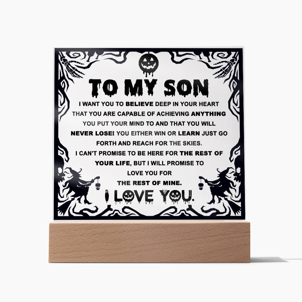 Halloween Gift - Son-Win or Learn-Acrylic Square Plaque Acrylic Square