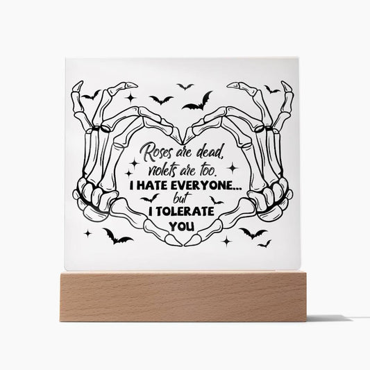 Halloween Gift - Halloween-I Tolerate You-Acrylic Square Plaque Acrylic Square