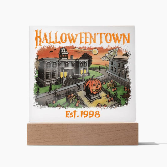 Funny HalloweenTown - Square Acrylic Plaque