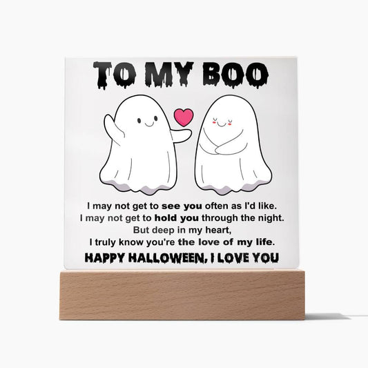 Halloween Gift - My Boo - Love Of Life - Square Acrylic Plaque