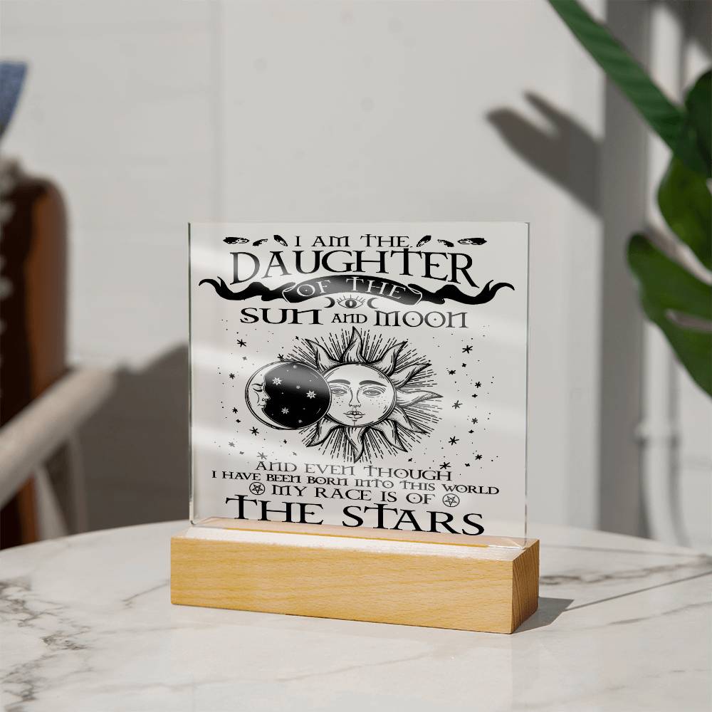 Halloween Gift - Daughter of Sun and Moon-Acrylic Square Plaque Acrylic Square