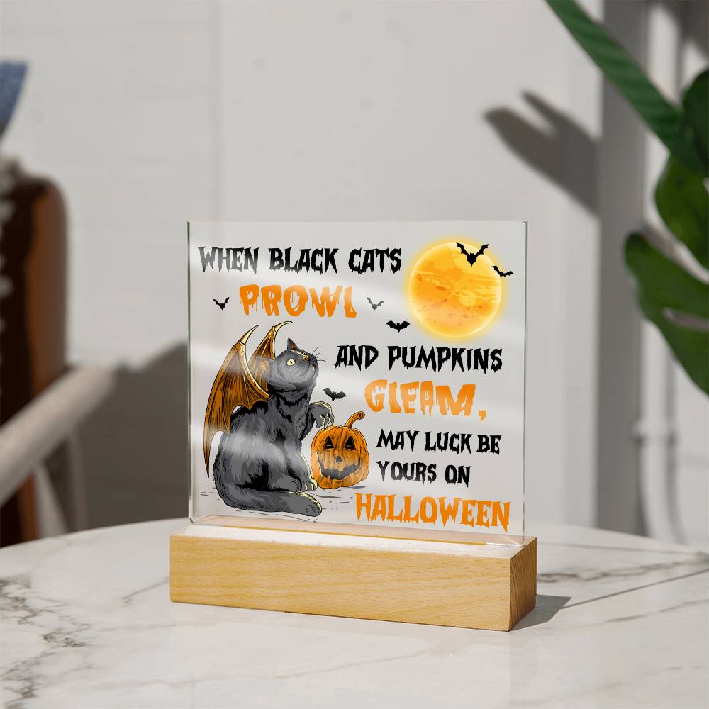Halloween - Pumpkins Gleam - Square Acrylic Plaque