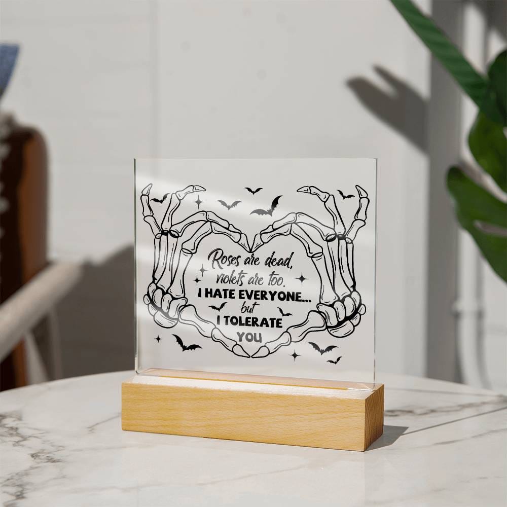 Halloween Gift - Halloween-I Tolerate You-Acrylic Square Plaque Acrylic Square
