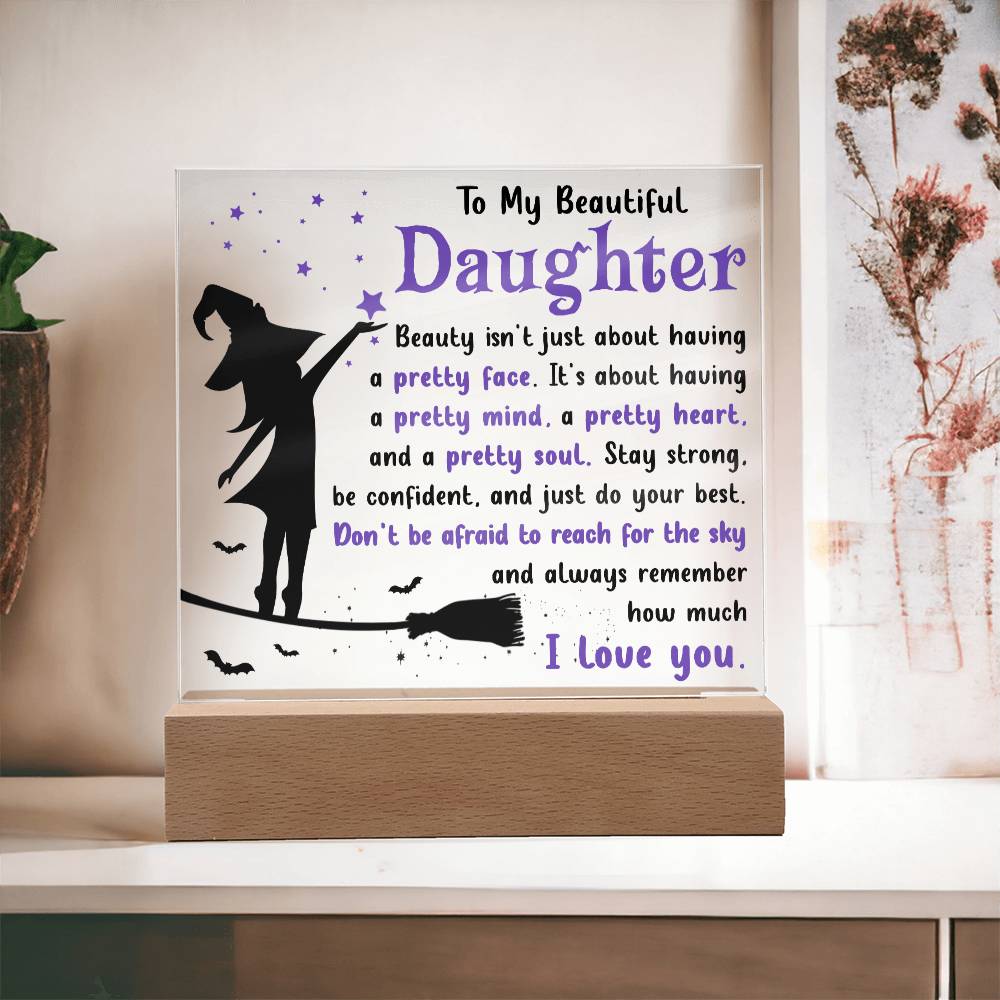 Halloween Gift - Daughter-Pretty Soul-Acrylic Square Plaque Acrylic Square