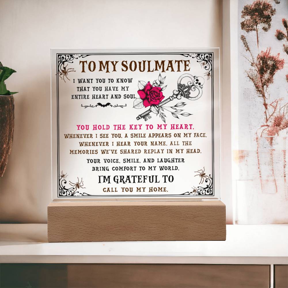 Gift For Soulmate - The Key - Square Acrylic Plaque