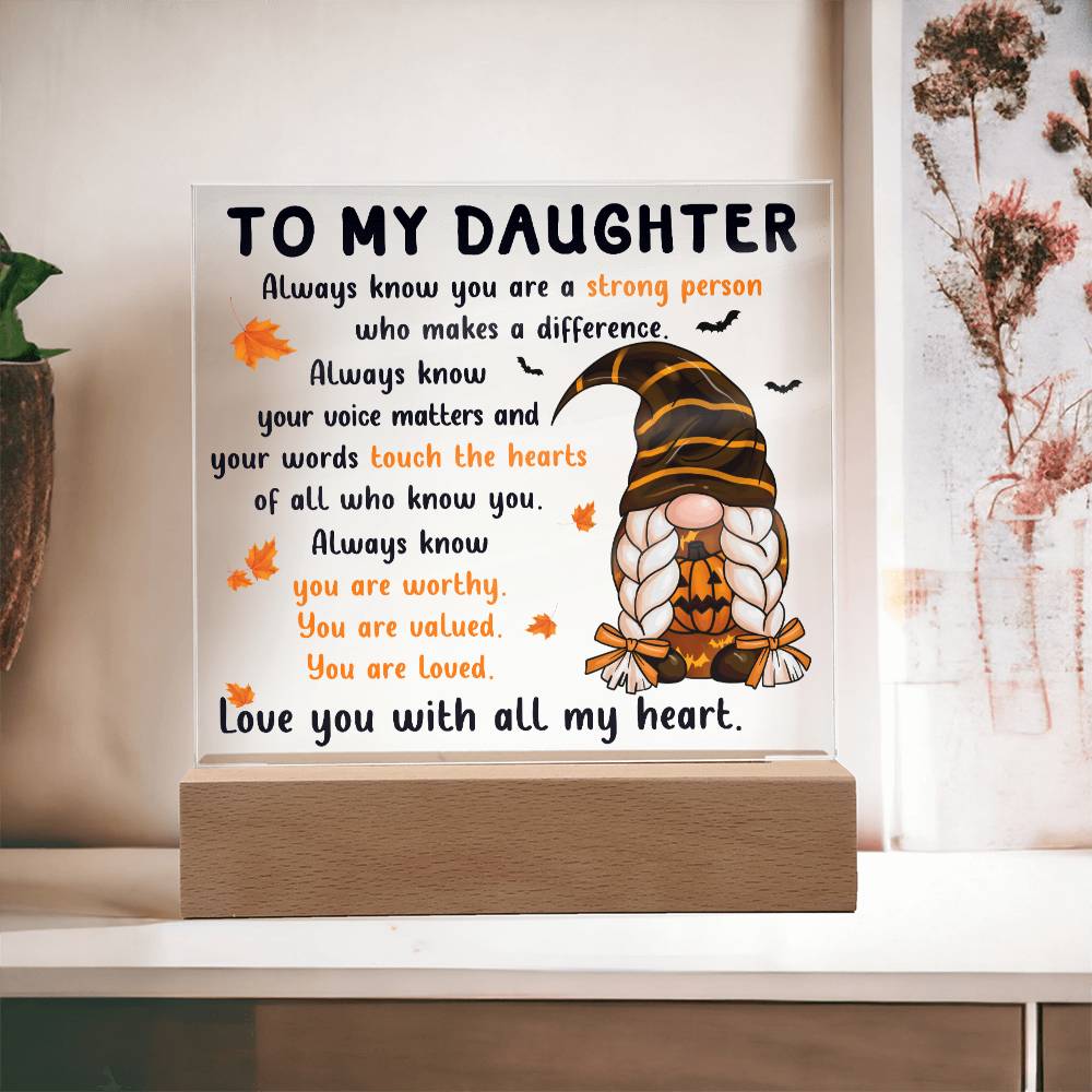 Halloween Gift - Daughter-Touch The Hearts-Acrylic Square Plaque Acrylic Square