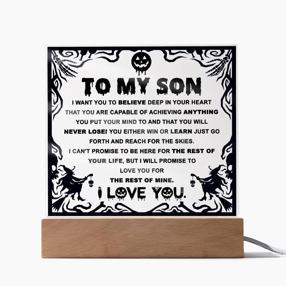 Halloween Gift - Son-Win or Learn-Acrylic Square Plaque Acrylic Square