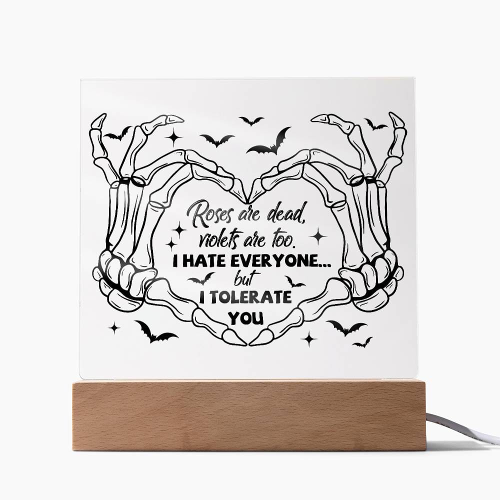 Halloween Gift - Halloween-I Tolerate You-Acrylic Square Plaque Acrylic Square