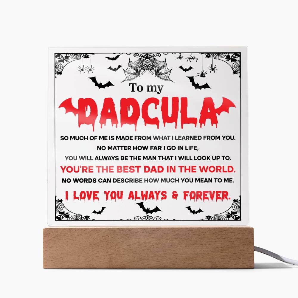 Funny Halloween - Dadcula-Best Dad - Square Acrylic Plaque