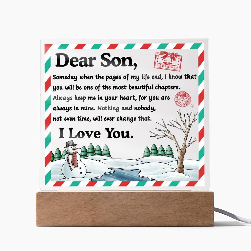 Gift for Son-Beautiful Chapters-Square Acrylic Plaque