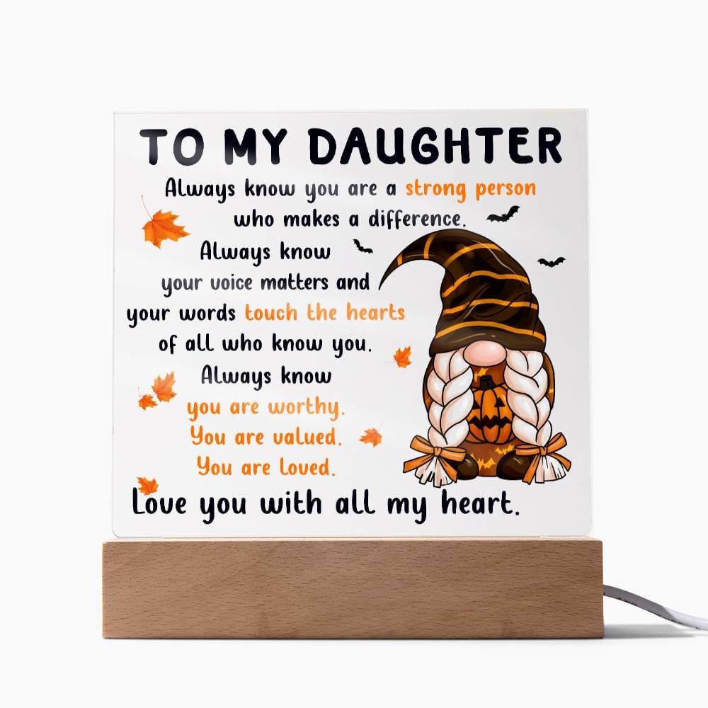Halloween Gift - Daughter-Touch The Hearts-Acrylic Square Plaque Acrylic Square