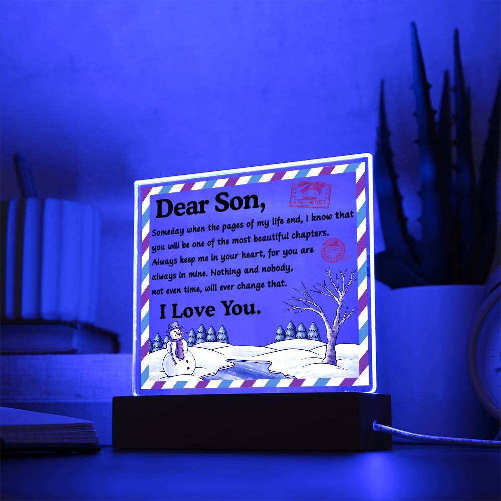 Gift for Son-Beautiful Chapters-Square Acrylic Plaque