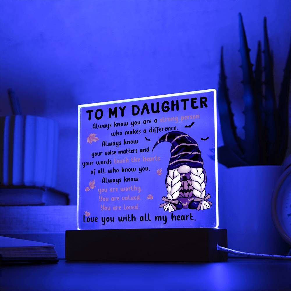 Halloween Gift - Daughter-Touch The Hearts-Acrylic Square Plaque Acrylic Square