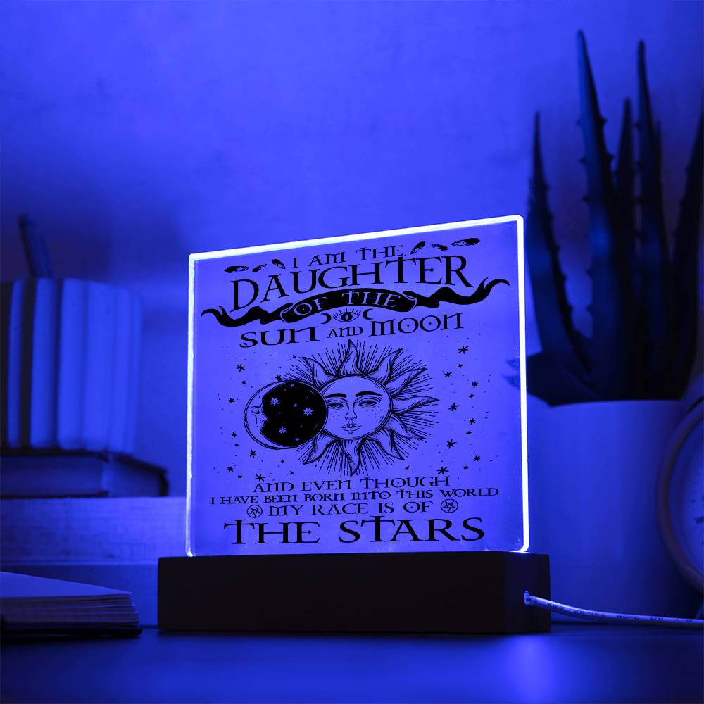 Halloween Gift - Daughter of Sun and Moon-Acrylic Square Plaque Acrylic Square