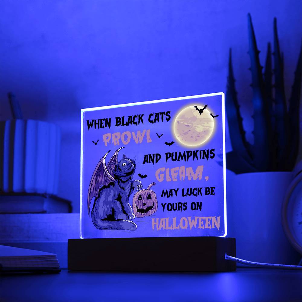 Halloween - Pumpkins Gleam - Square Acrylic Plaque